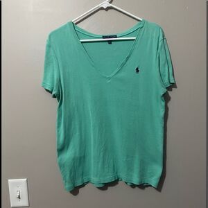 Ralph Lauren Mint Green V-Neck Short Sleeve Tee